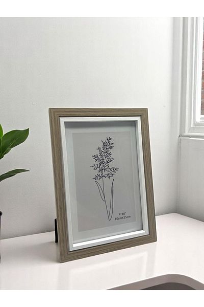 CİHO Ciho 10×15 cm Glass Wooden Decorative Contrast White Detailed Photo / Memory Frame