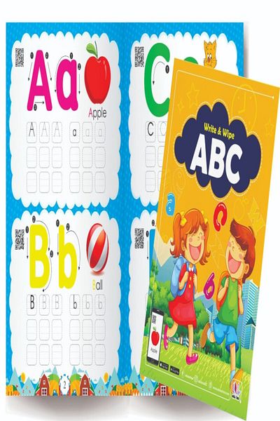 Other Books Write and Erase Set (4 Arabic Books - ABC - Math - Numbers) - Suitable for ages 3 to 4 years with free pens