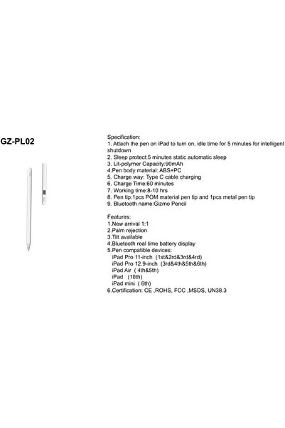 Gizmo قيزمو قلم آي باد Usb-c