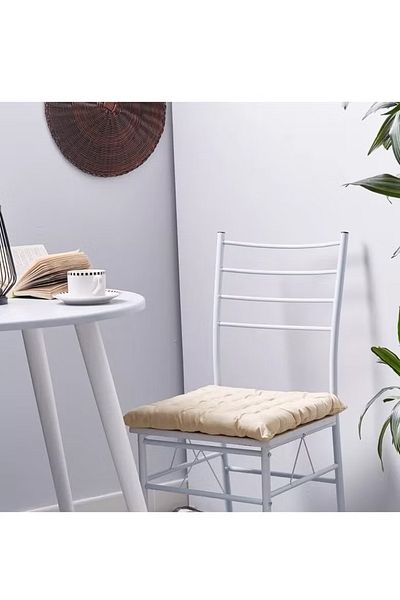 Home Box Dupioni Tucked Chair Pad - 40x40 Cm