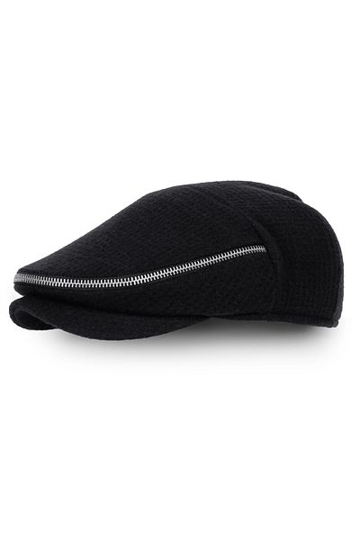 KARNAS ŞAPKA New Season Black Zipper Detailed Winter Hat – Modern and Stylish Design
