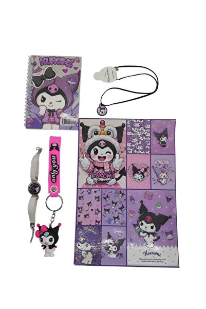 Orko Toys 5 Parça Kuromi Set Anahtarlık Kolye Bileklik Not Defteri Sticker Et...