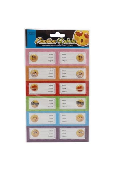 Roco ملصقات أسماء تعبيرية متعددة الألوان