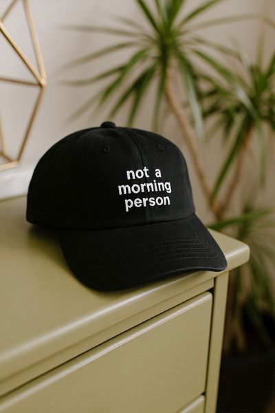 Eazy Co Unisex Black Baseball Cap - Not a Morning Person Hat