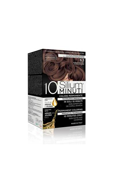 Silium صبغة شعر دائمة 10 دقائق، 6.3 أشقر ذهبي داكن، خالية من الأمونيا، تطبيق ...