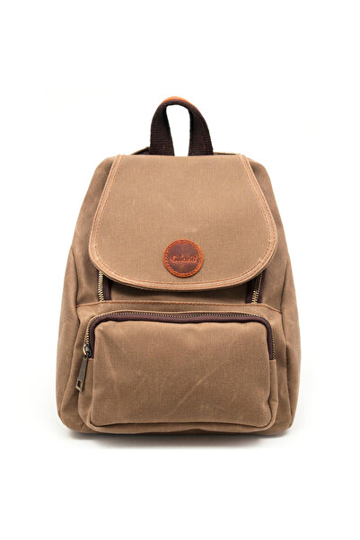 Gillario Design 04 Kanvas Kumaş - Deri Kadın Sırt Çantası