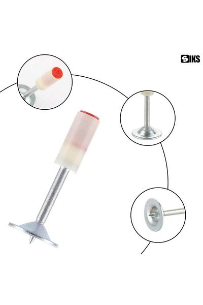 SIKS Set de cuie tip ciupercă, autopropulsate, 100 bucăți, 7,2 mm, alb/argintiu