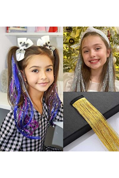 MutluBiDünya Kız Çocuk Hair Tinsel Saç Simi Çıt Çıtlı Gelin Teli Toka Saç Aks...