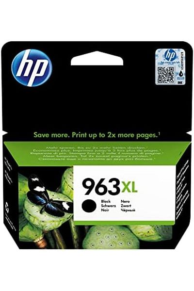 HP خرطوشة حبر HP الأصلية عالية الإنتاجية باللون الأسود، 963XL