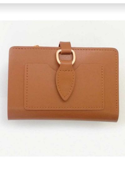 gullfoss Faux Leather Cover Multi-Compartment Card Holder Zippered Separate Pocket Wallet