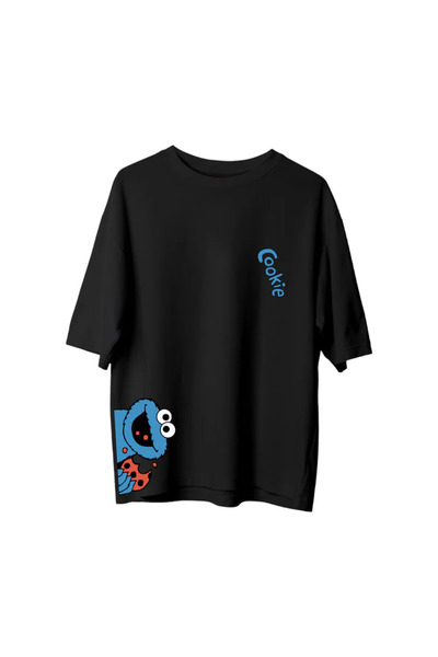 SVART WEAR تي شيرت مطبوع عليه رسوم كارتونية كوكي تي شيرت للجنسين مقاس كبير