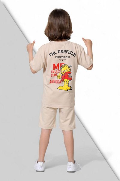 İFBA KİDS Garfield Back Printed Shorts Suit