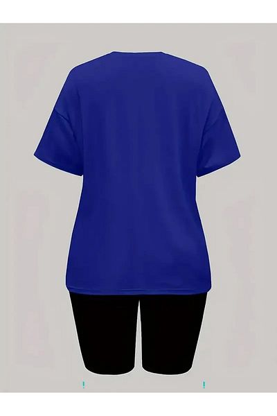 WOODROFFE Oversize Heart Printed T-Shirt Long Leggings Suit Loose Combination Boyfriend