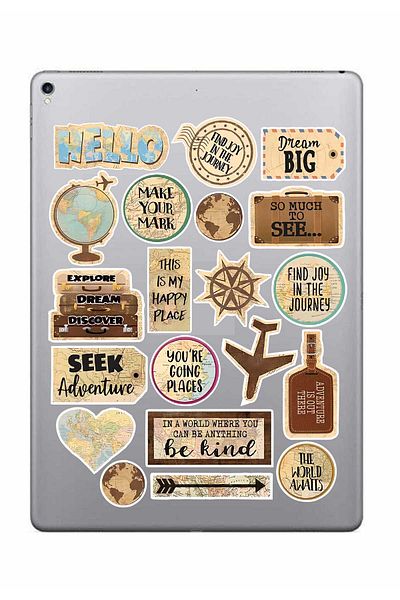 hediyenebak Vintage Old Retro Sticker Set |   Laptop Agenda Pc Tablet Phone Notebook Sticker Bullet Journal