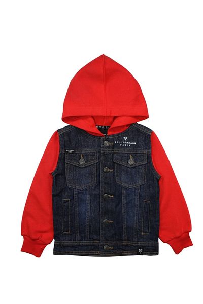 BILL TORNADE Children's denim sweatshirt, red, 104 cm, 4 years, 100% cotton