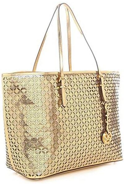 Michael Kors 30S4MWFT2V Medium Perforated Flower Travel Tote Bag for Women