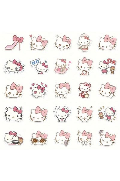 Mona Craftist 50Pcs Hello Kitty Sticker Set for Bullet Journal Scrapbook Laptop Agenda Planner Cute Sanrio