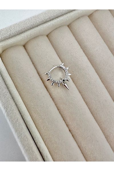 My Bellas Jewels Surgical Steel Zircon Dangle Stone Hoop Tragus Piercing, Helix, Flat, Conch, Lobe (1 Piece)