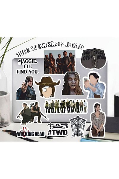 hediyenebak The Walking Dead Series 2 Sticker Set |   Laptop Agenda Pc Tablet Phone Notebook Sticker Bullet Journal