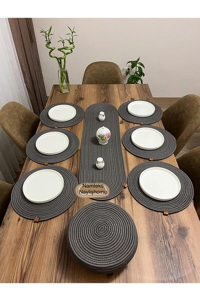 Namteks Jute American Service Set Runner Plate Gift Table Cloth Set Dining Service Set