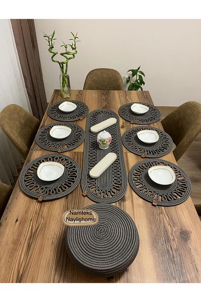 Namteks Jute American Service Set Runner Plate Gift Table Cloth Set Dining Service Set