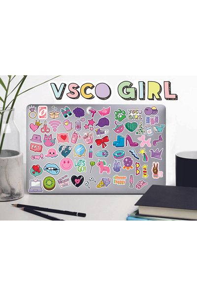 hediyenebak Vsco Girl Sticker Set |   Laptop Agenda Pc Tablet Phone Notebook Sticker Bullet Journal
