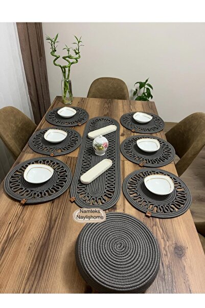 Namteks Jute American Service Set Runner Plate Gift Table Cloth Set Dining Service Set