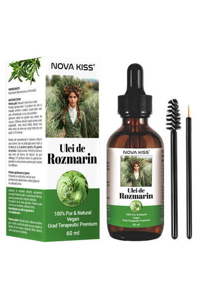 NOVA KISS ® 100% ulei pur de rozmarin premium pentru creșterea părului, scalp...