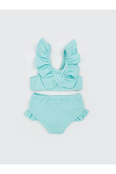 LC Waikiki LCW Παιδική Πράσινη Κορδέλα Λεπτομερή Σετ μπικίνι για κορίτσια