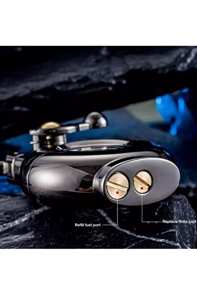 KdrElektronik Yuvarlak yaratıcı şeffaf yakıt tanklı görsel çakmak Rocker taşlama rüzgar benzinli çakmak