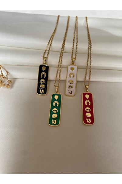 VELMORIA Kadın Paslanmaz Çelik Bereket,Şans,Koruma Sembolleri Plaka Kolye