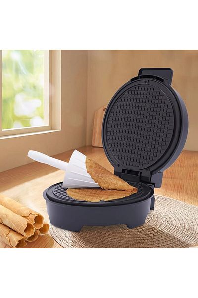 SOKANY Electric Waffle Cone Maker 1200W, Nonstick, Double Heat, Egg Roll Machine for Ice Cream Cones