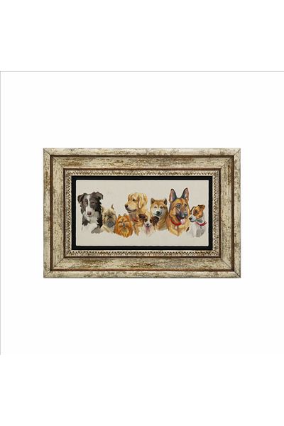 Sadrazam Cute Dogs Printed Natural Stone Painting (20 X 30 Drg-101)