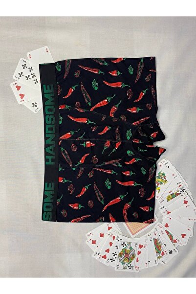 NERA BUTİK Spicy Ace – Biberli Desen Erkek Boxer