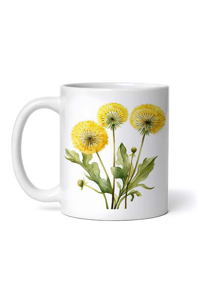 OEM Cană albă personalizată, buchet de păpădii galbene, INOVATIX®. 330ml