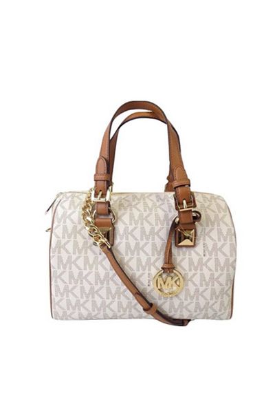Michael Kors Grayson Medium Chain Satchel Signature (Vanilla/Acorn)