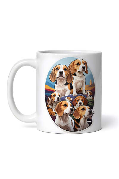 OEM Cană albă personalizată, Beagle, INOVATIX®. 330ml