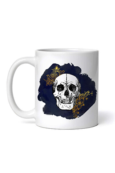 OEM Cană albă personalizată, cu craniu, INOVATIX®. 330 ml