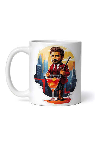 OEM Cană albă personalizată, Rob Roy Cocktail în costum, INOVATIX®. 330ml