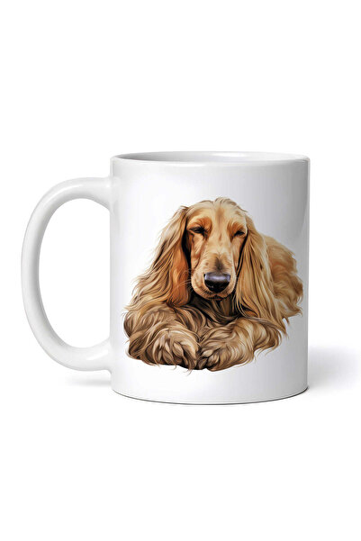 OEM Cană albă personalizată, câine afgan, INOVATIX®. 330ml