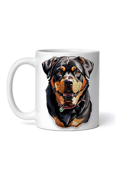 OEM Εξατομικευμένη λευκή κούπα, σκύλος Rottweiler, INOVATIX®. 330 ml