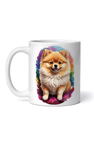 OEM Εξατομικευμένη λευκή κούπα, σκύλος Πομεράνιαν, INOVATIX®. 330ml