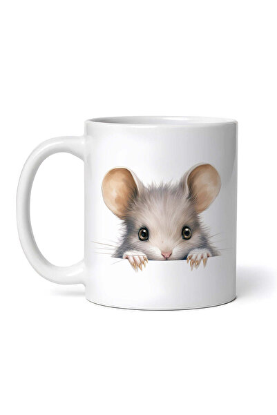 OEM Cană albă personalizată, cap de șoarece, INOVATIX®. 330ml