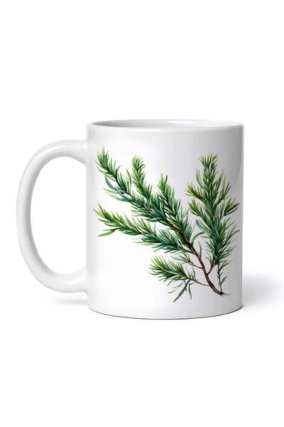 OEM Εξατομικευμένη Λευκή Κούπα, Κλαδί Έλατου, Inovatix®. 330ml