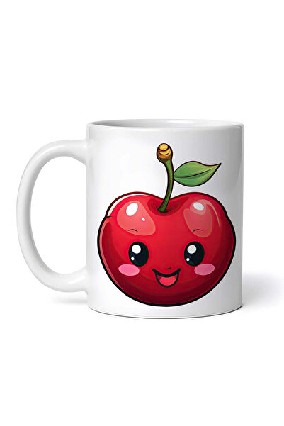 OEM Cană albă personalizată, cireșă zâmbitoare, Inovatix®. 330 ml