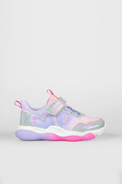 Vicco Heart Girl's Lighted Velcro Phylon Sports Shoes