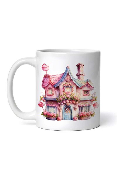 OEM Cană albă personalizată, Lollipop Rose House, Inovatix®. 330 ml
