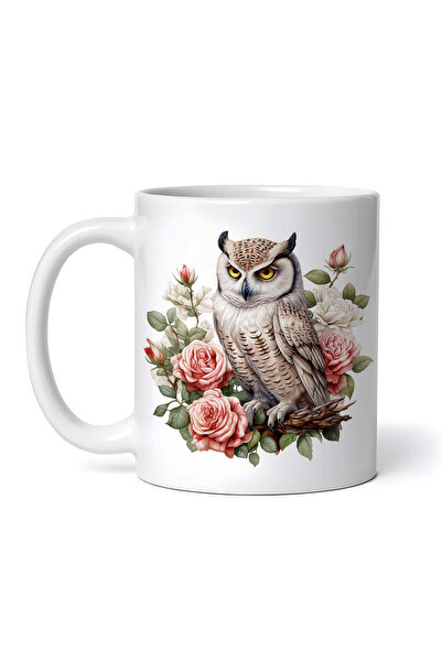 OEM Εξατομικευμένη λευκή κούπα, Serious Owl, INOVATIX®. 330ml