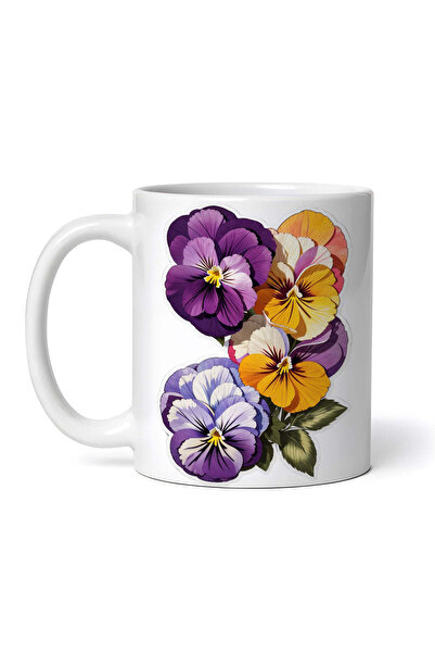 OEM Cană albă personalizată, buchet de panseluțe, INOVATIX®. 330ml