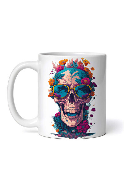 OEM Cană albă personalizată, craniu zâmbitor, Inovatix®. 330 ml